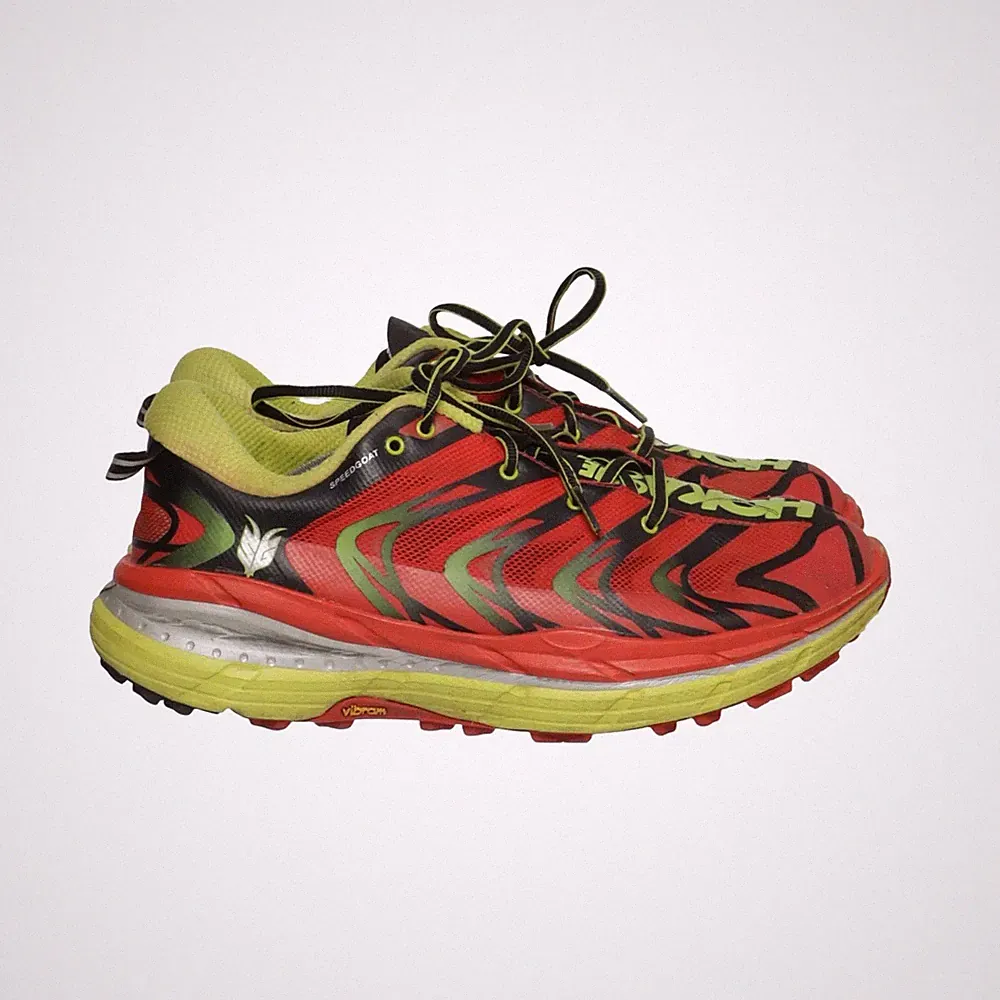 Hoka, Laufschuhe, Größe: 42, model: speedgoat, Leder, Rot/Gelb/Schwarz #zoI