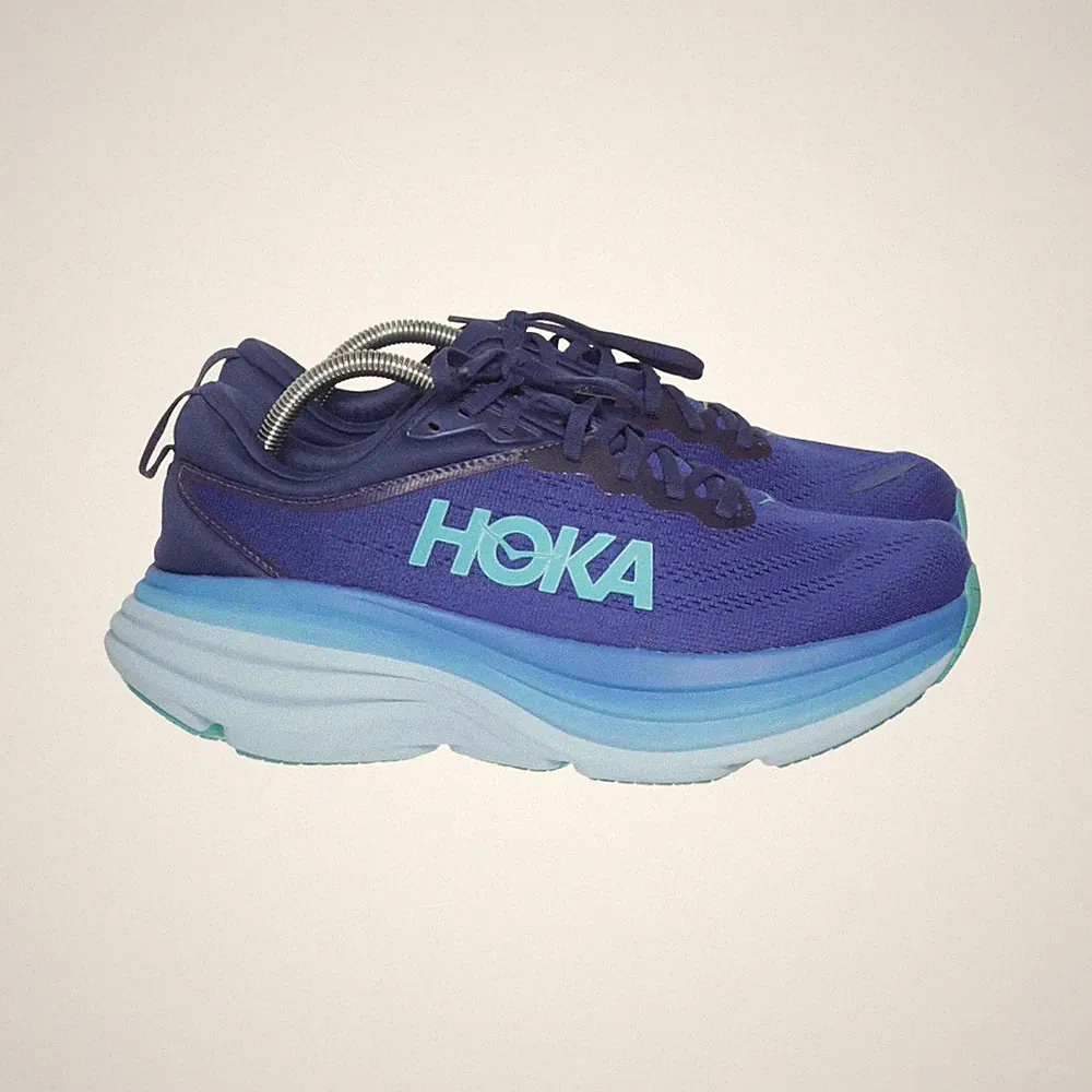 Hoka, Laufschuhe, Größe: 43 1/3, model: bondi 8, Blau/Türkis, Herren #9lU