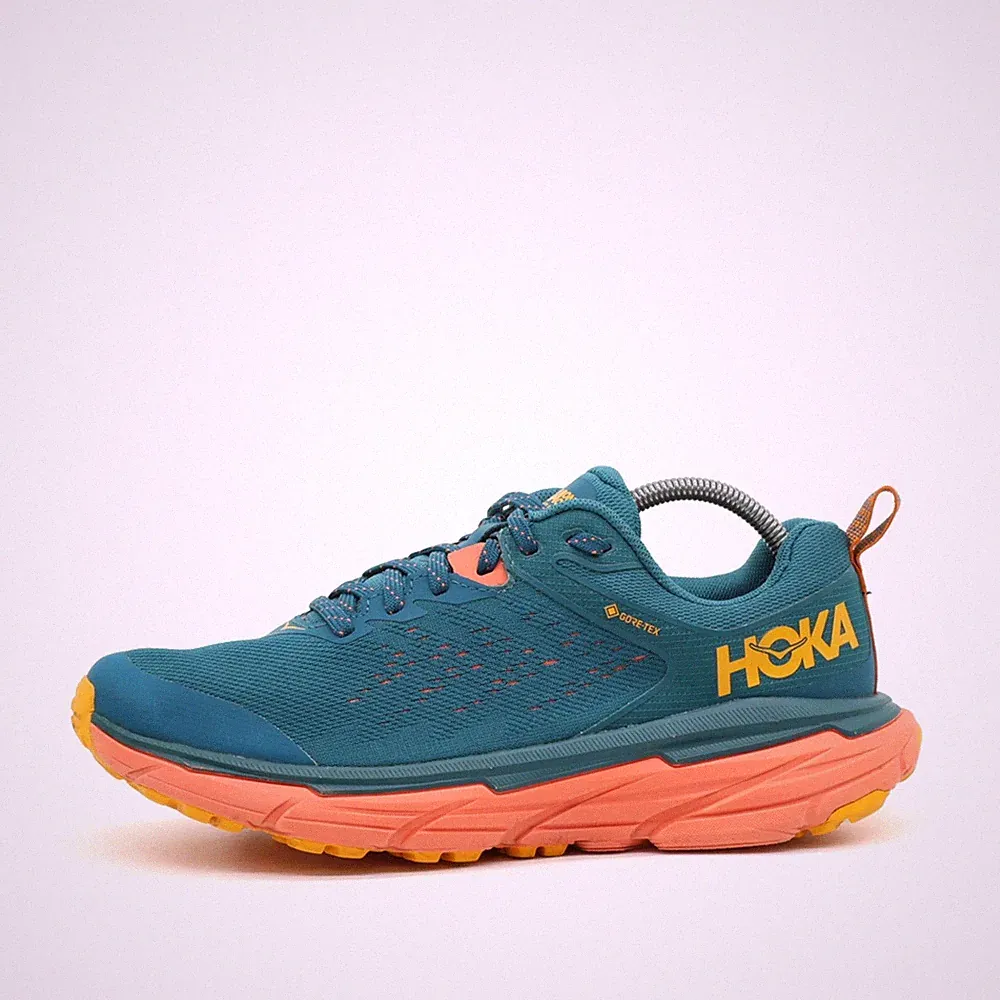 Hoka One Damen Challenger ATR 6 GTX Schuhe Türkis/Orange Laufschuhe EU 39 1/3