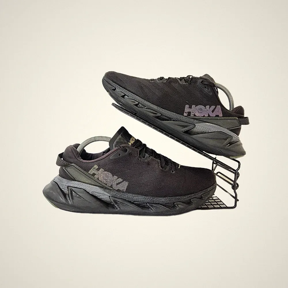 Hoka One Elevon 2 Herren Schwarz Turnschuhe Sneaker UK Größe 9 Laufschuh