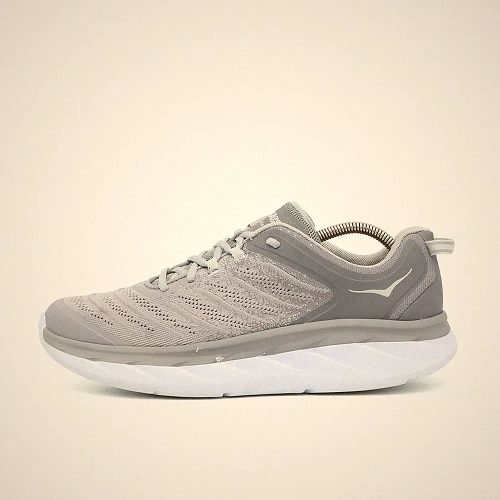 Hoka One Herren Akasa Sneaker Grau Mesh Low-Top Maximale Laufschuhe EU 43 1/3