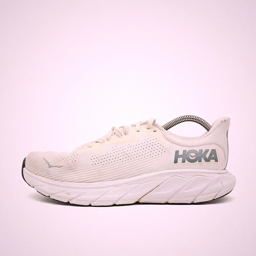 Hoka One Herren Arahi 4 Wide Sneaker Weiß Mesh Low-Top Sohle Laufschuhe EU 42
