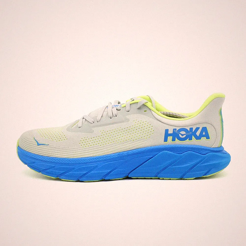 Hoka One Herren Arahi 7 Laufschuh Grau/Blau/Gelb Gepolstert Laufschuhe EU 46