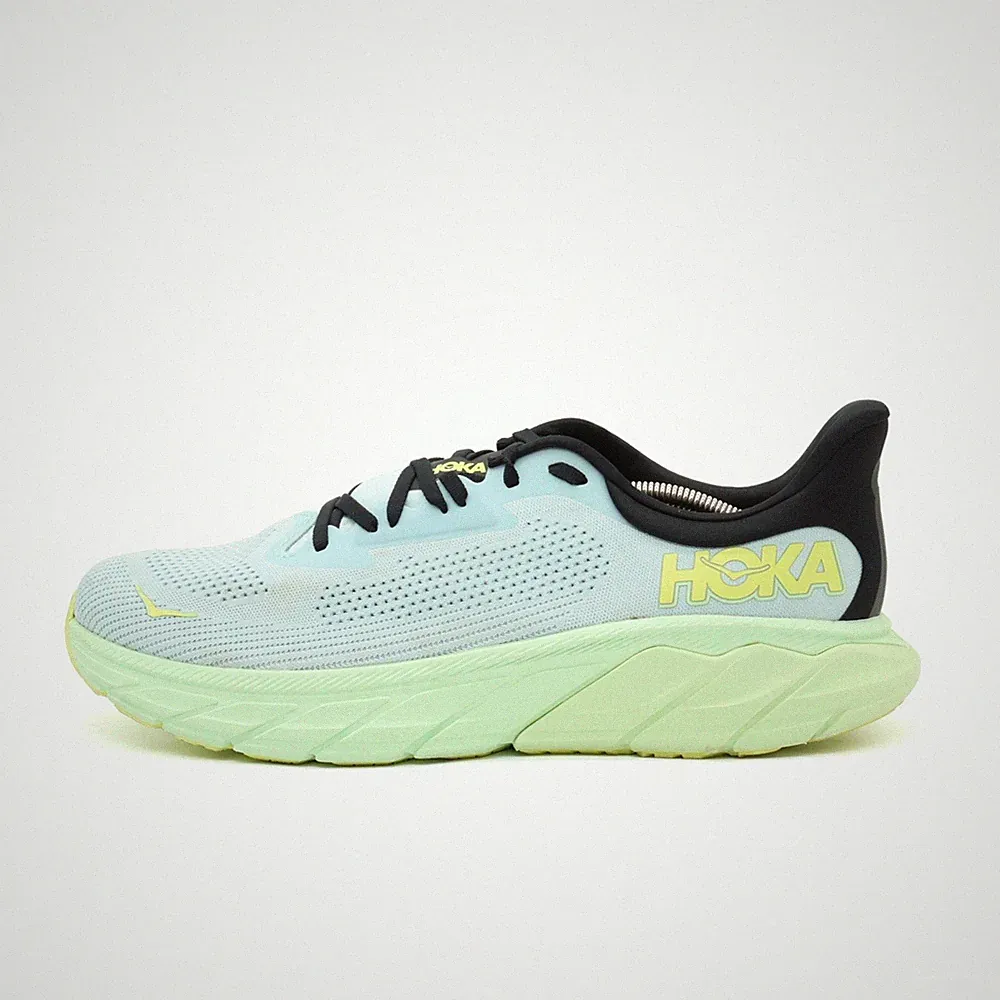 Hoka One Herren Arahi 7 Sportschuh Mint Grün Gelb Mesh Dämpfung Laufschuhe EU 46