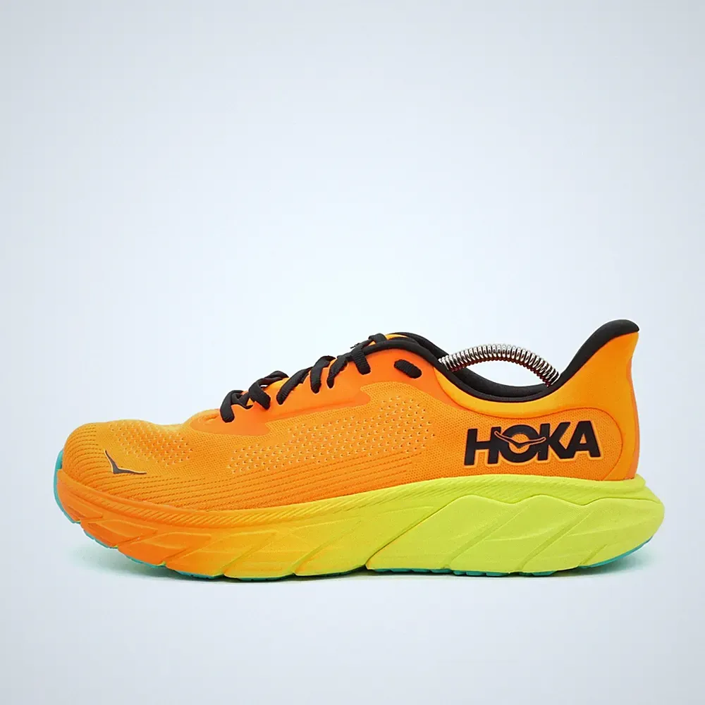 Hoka One Herren Arahi 7 Sportschuhe Orange Gelb Mesh Low-Top Laufschuh EU 44,5