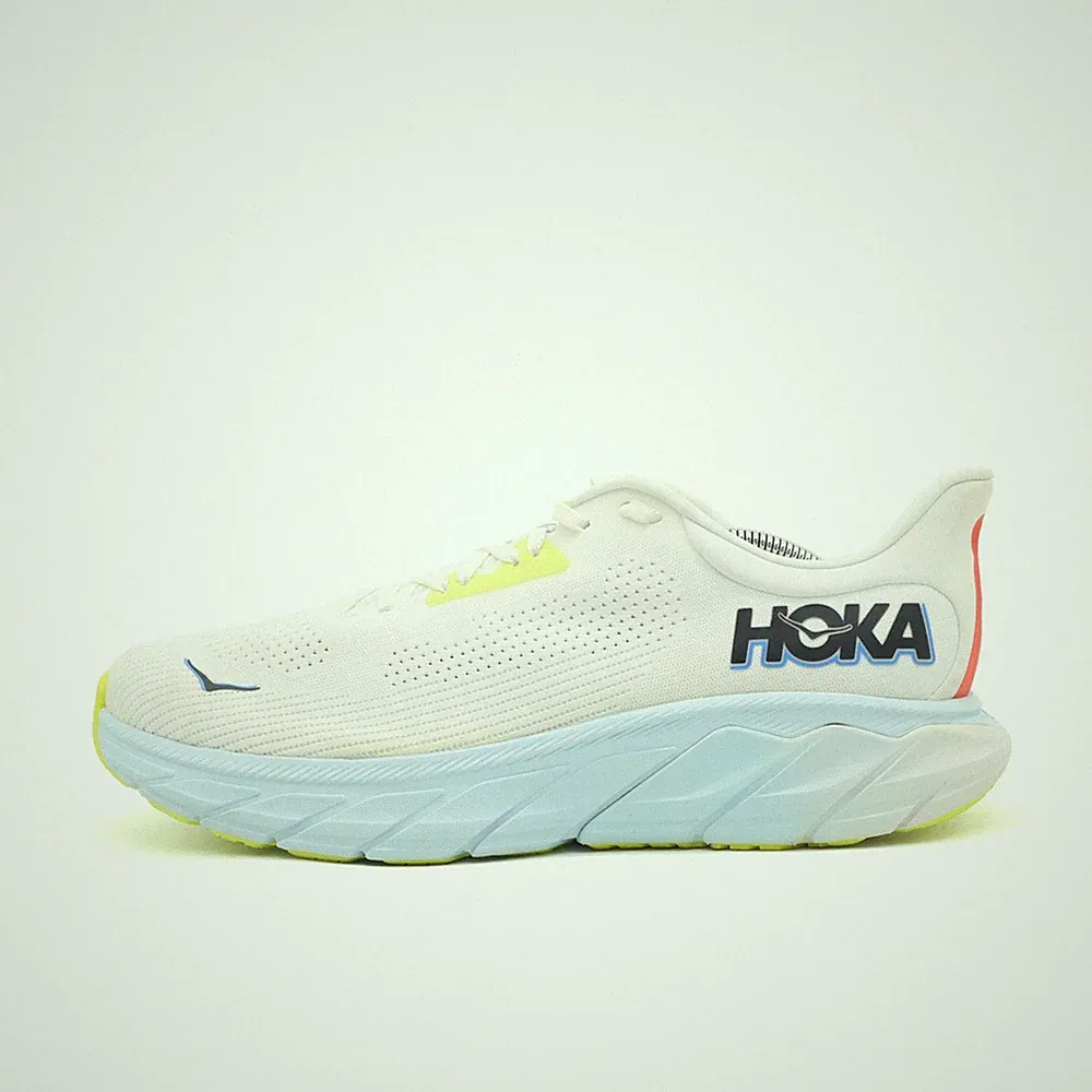 Hoka One Herren Arahi 7 Wide Sneaker Weiß/Blau/Gelb Leicht Laufschuh EU 44⅔