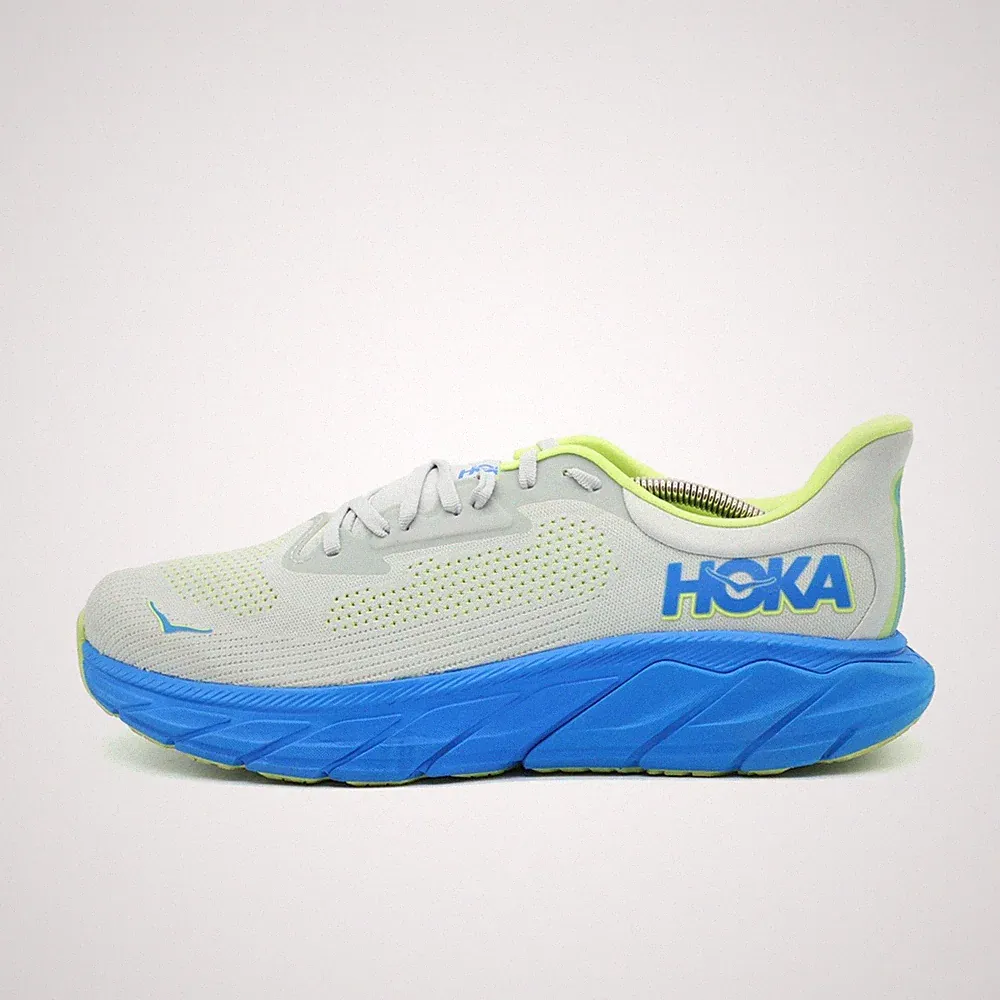 Hoka One Herren Arahi 7 Wide Sportschuh Grau/Blau/Neon-Gelb Laufschuhe EU 44 2/3