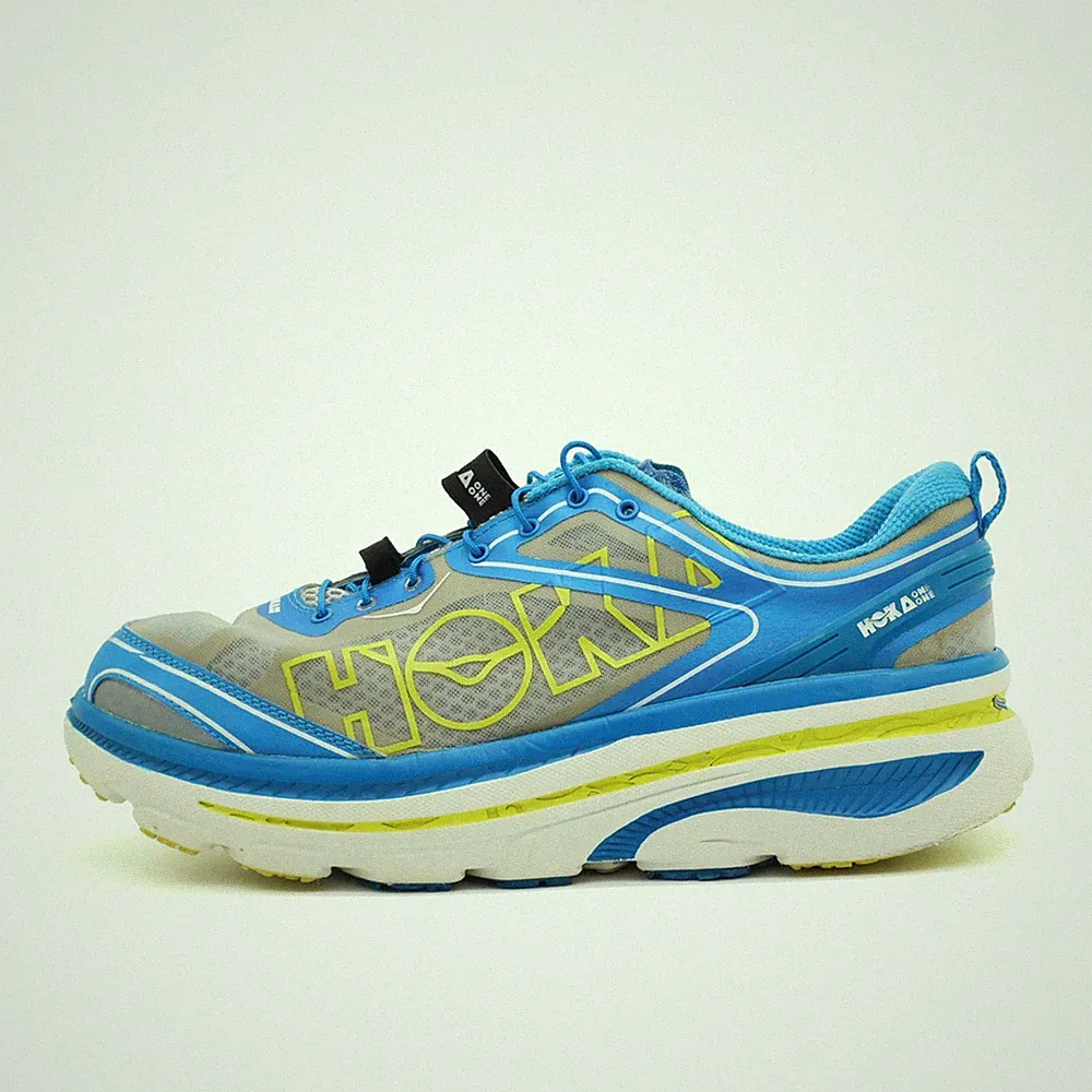 Hoka One Herren Bondi 3 Sportschuhe Blau/Gelb Dämpfung Laufschuhe EU 46⅔