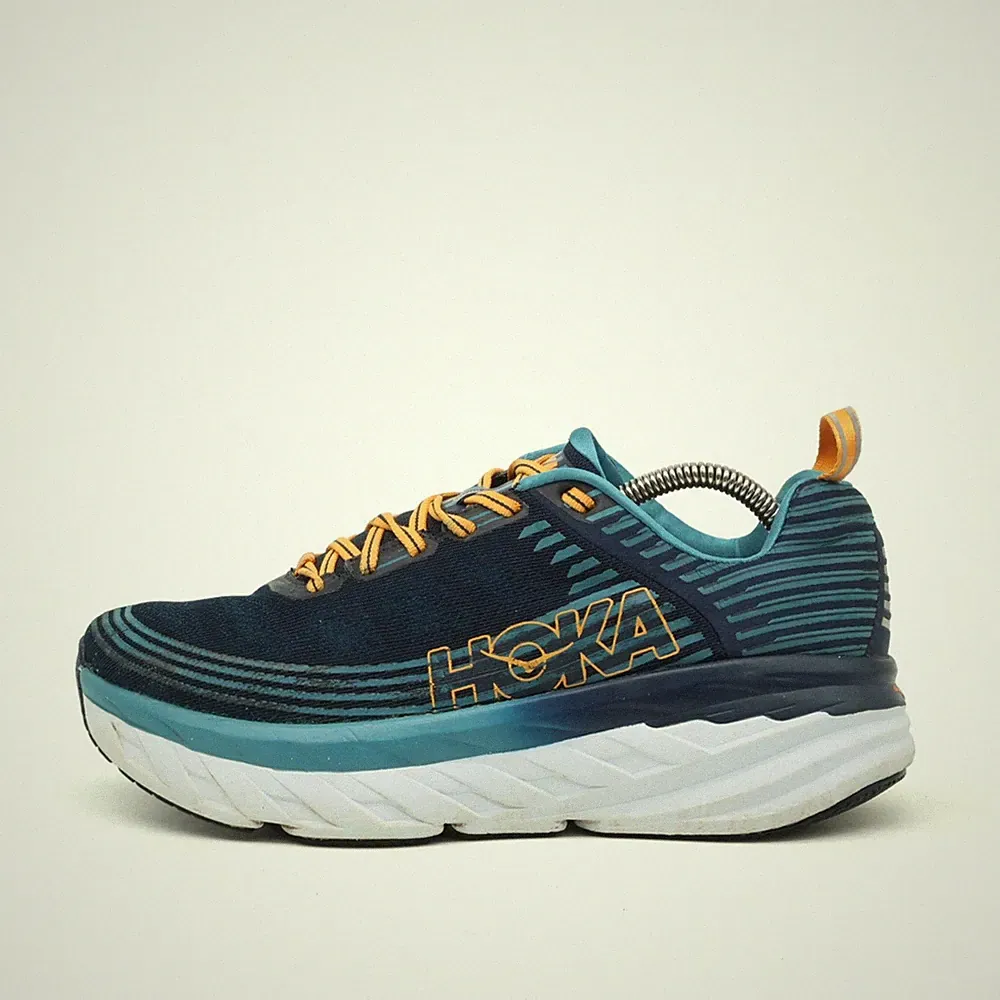 Hoka One Herren Bondi 6 Sneaker Navy Blau/Orange Atmungsaktiv Laufschuhe EU 42⅔