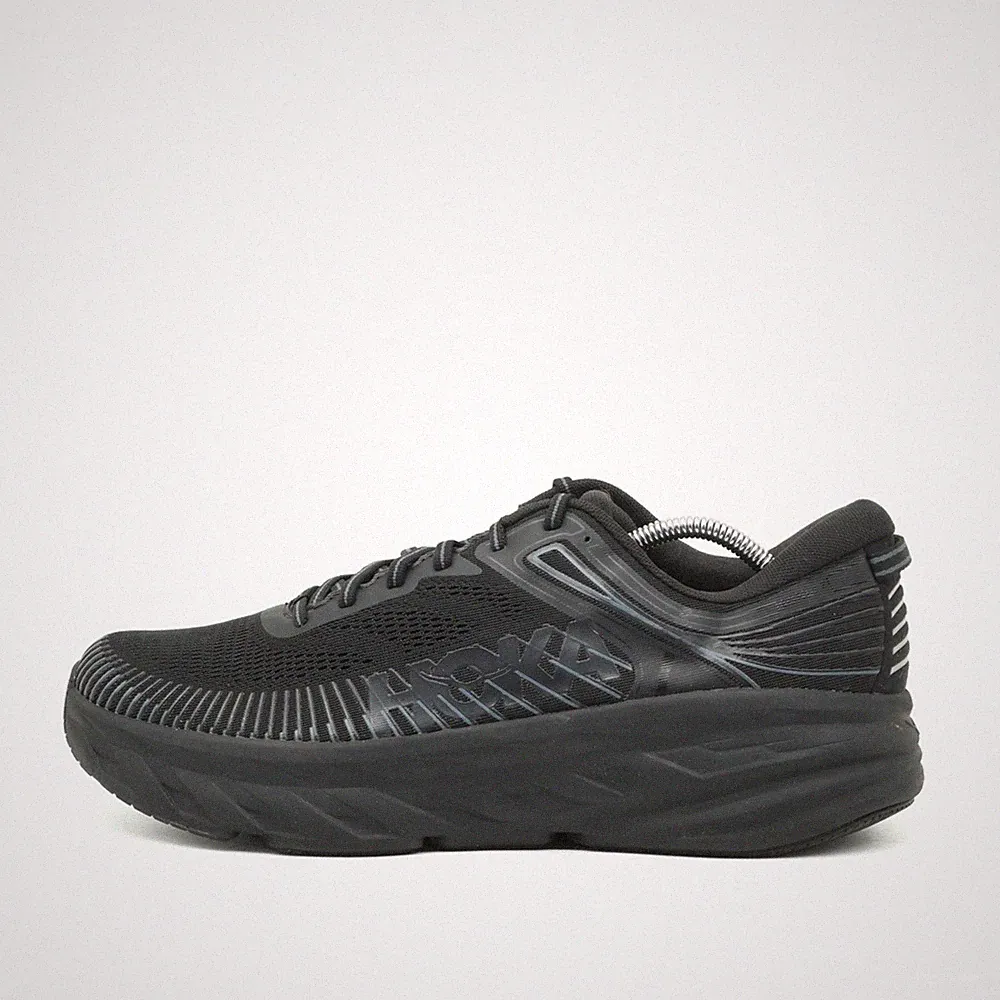 Hoka One Herren Bondi 7 Sneaker Schwarz Mesh Atmungsaktiv Laufschuhe EU 47⅓