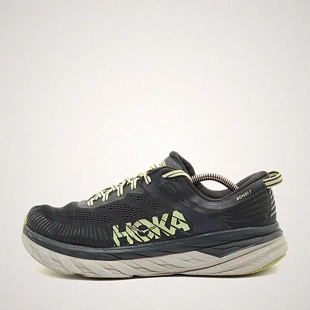 Hoka One Herren Bondi 7 Wide Sneaker EU 44 2/3 Schwarz Weiß 1110530 BGBT