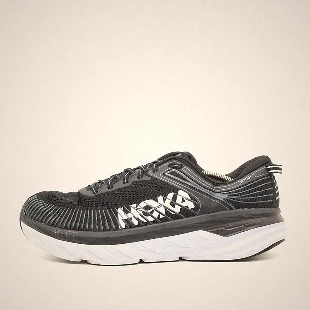 Hoka One Herren Bondi 7 Wide Sneaker Schwarz Wei� Mesh Laufschuhe EU 47?