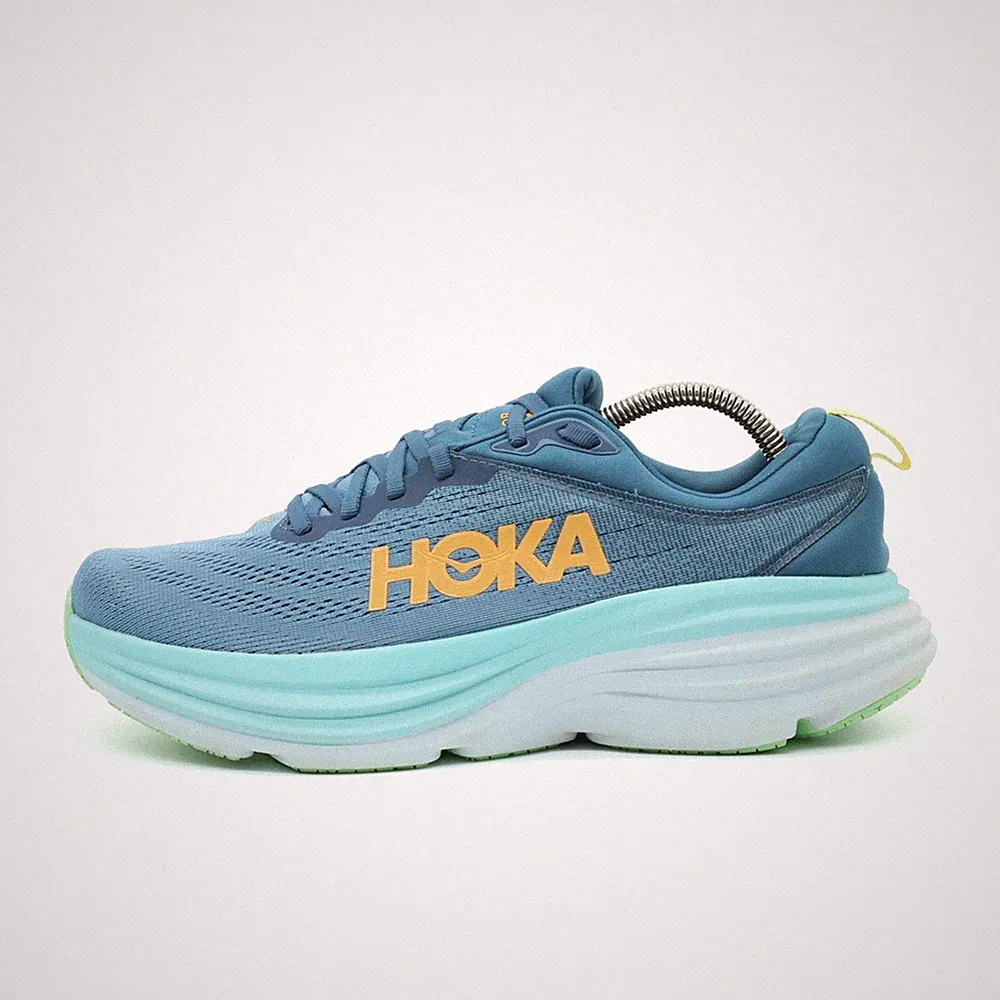 Hoka One Herren Bondi 8 Schuhe türkisblau Mesh Niedrig Dämpfung Laufschuhe EU 42