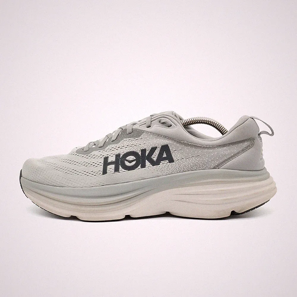 Hoka One Herren Bondi 8 Sneaker Grau Mesh Low-Top ämpfung Laufschuhe EU 44