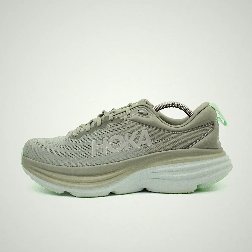 Hoka One Herren Bondi 8 Sneaker Grü Mesh Low-Top Maximale Laufschuhe EU 42 2/3