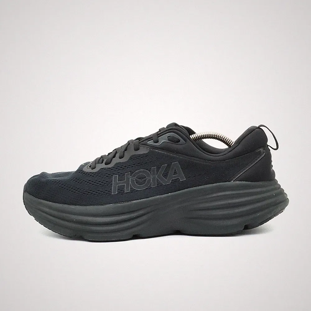 Hoka One Herren Bondi 8 Sneaker Schwarz Mesh Low Top Dämpfung Laufschuhe EU 44