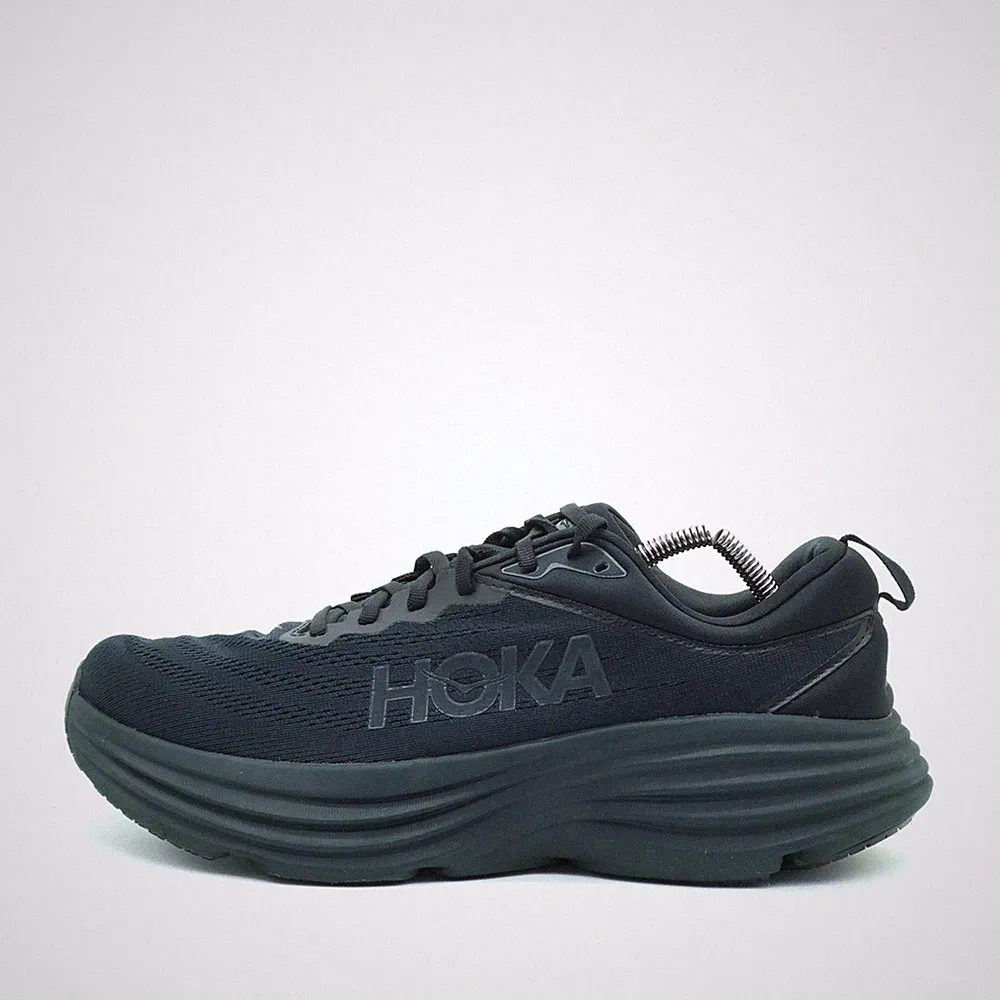 Hoka One Herren Bondi 8 Sneaker Schwarz Mesh Low-Top Laufschuhe EU 44 2/3