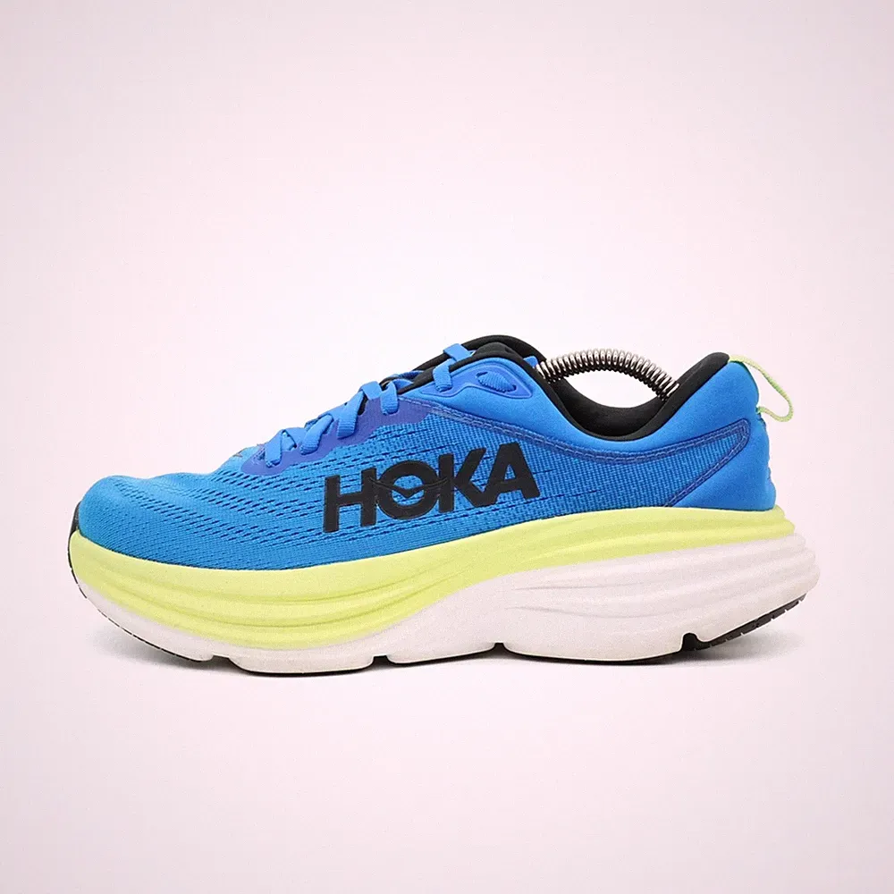 Hoka One Herren Bondi 8 Sportschuh Blau/Gelb/Weiß Atmungsaktiv Laufschuhe EU 40