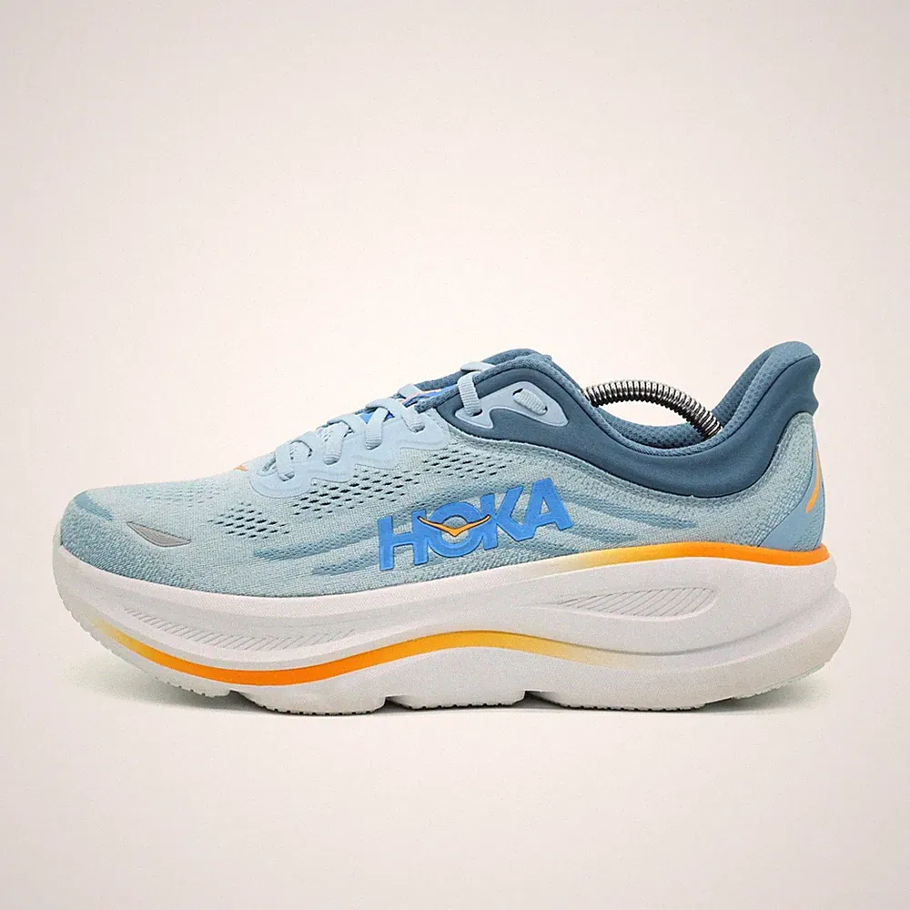 Hoka One Herren Bondi 8 Sportschuh Blau/Orange Mesh Dämpfung Laufschuhe EU 46