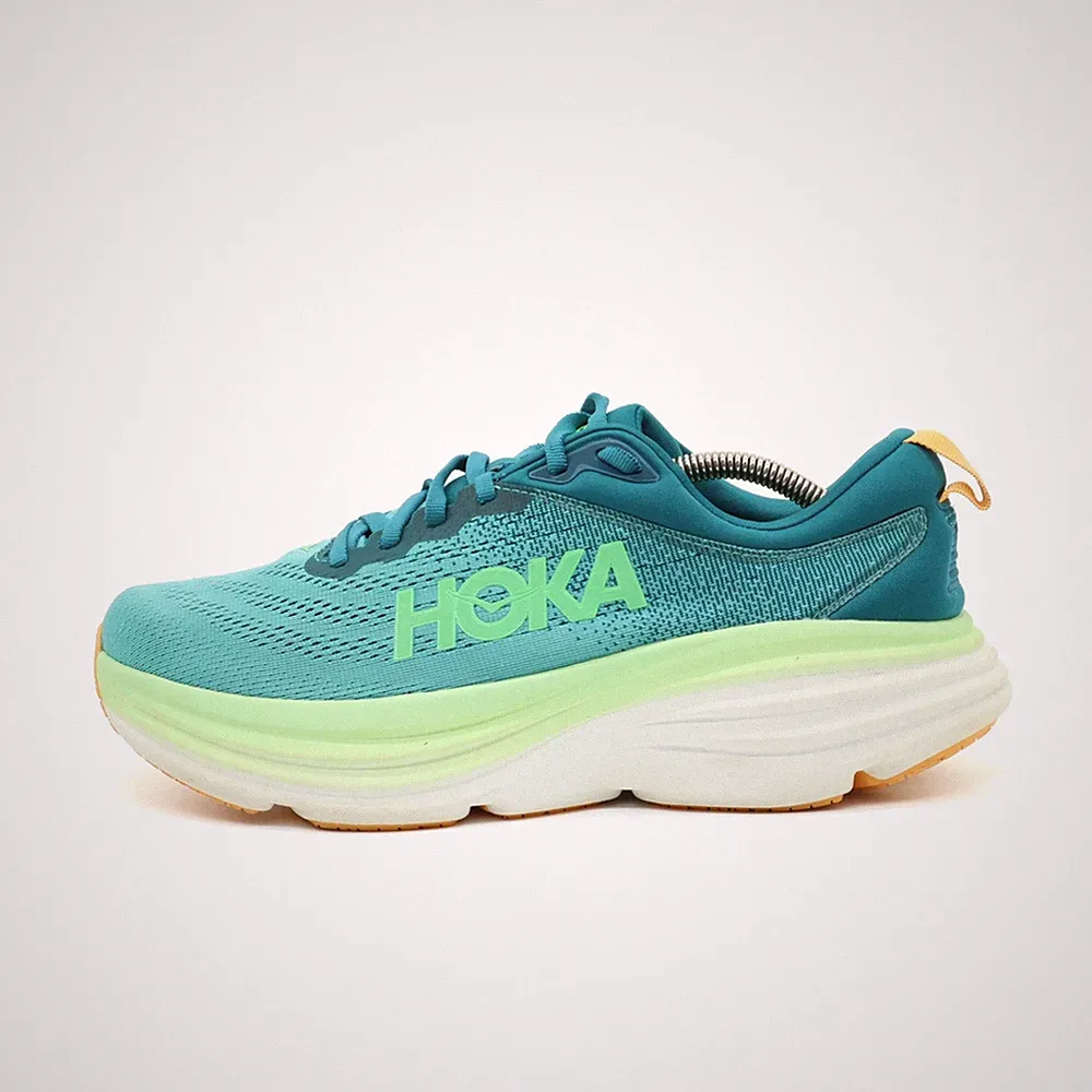 Hoka One Herren Bondi 8 Sportschuhe Türkis/Grün Mesh Dämpfung Laufschuhe EU 42