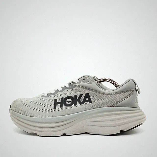 Hoka One Herren Bondi 8 Wide Schuh EU 42 2/3 Grau Weiß 1127953 Passform