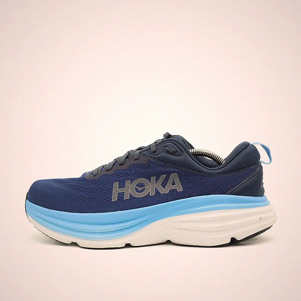 Hoka One Herren Bondi 8 Wide Sportschuh Blau Mesh ämpfung Laufschuhe EU 44