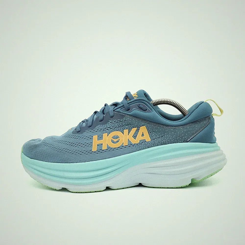 Hoka One Herren Bondi 8 Wide Sportschuh Blau/Türkis Mesh Weite Laufschuhe EU 43⅓