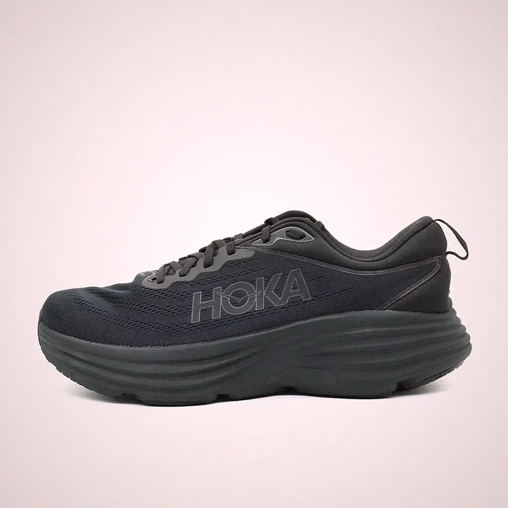 Hoka One Herren Bondi 8 Wide Sportschuh schwarz Mesh Niedrig Laufschuhe EU 46⅔