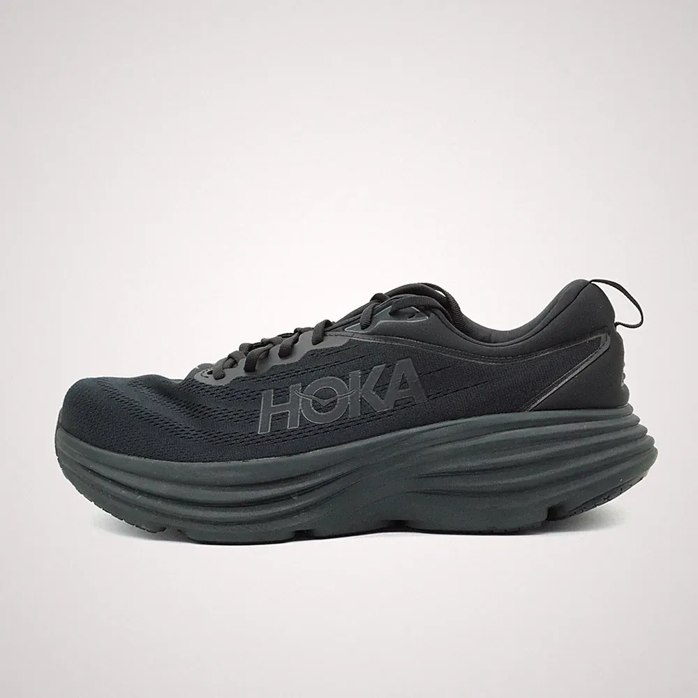 Hoka One Herren Bondi 8 X-Wide Sneaker Schwarz Mesh Dämpfung Laufschuhe EU 49⅓