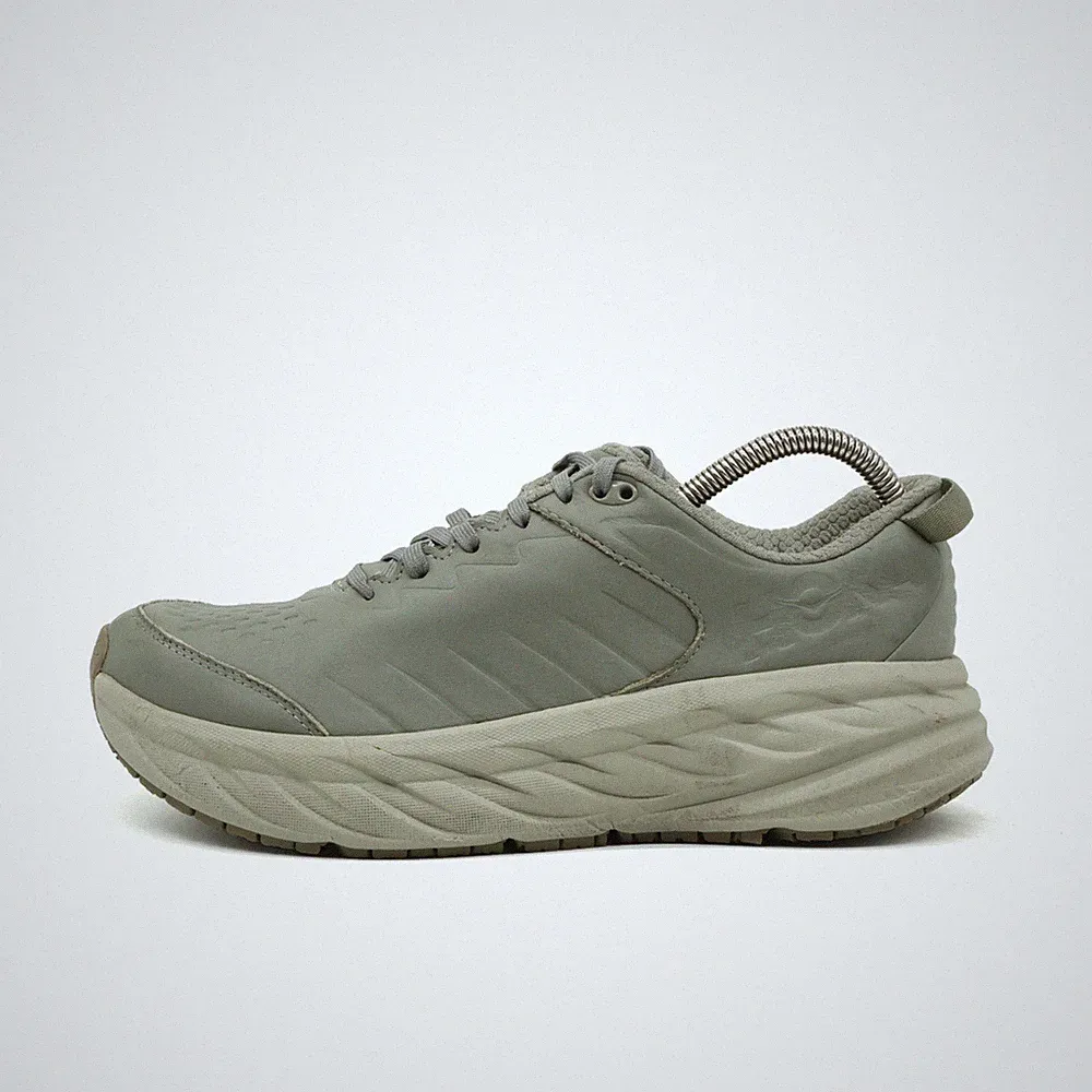 Hoka One Herren Bondi SR Laufschuh Grau Leder Low-Top Sneaker EU 41 1/3