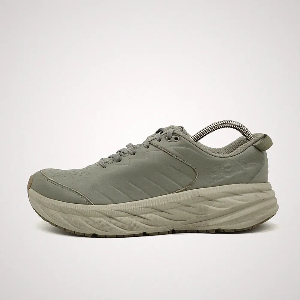 Hoka One Herren Bondi SR Laufschuh Grau Leder Low-Top Sneaker EU 41 1/3