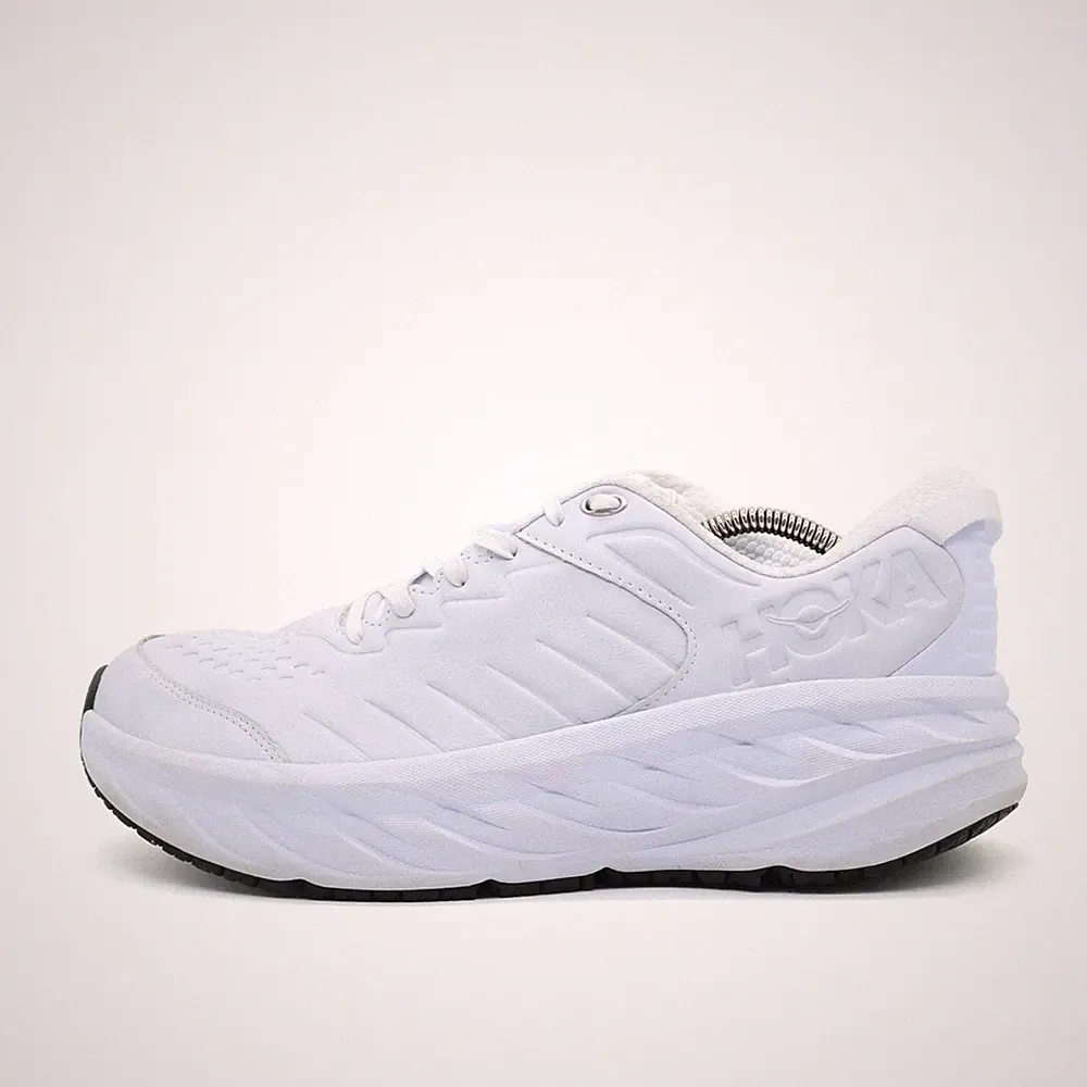 Hoka One Herren Bondi SR Schuhe EU 45⅓ Weiß 110520-WWHT Rutschfeste Laufsohle