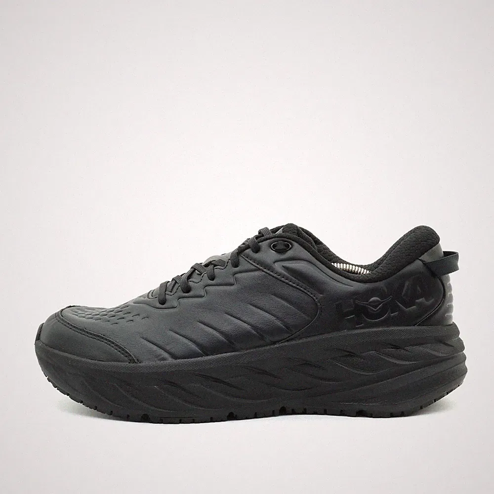 Hoka One Herren Bondi SR Sneaker Schwarz Leder Rutschfest Laufschuhe EU 46⅔