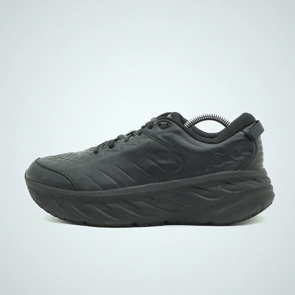 Hoka One Herren Bondi SR Sportschuh Schwarz Leder Low-Top Laufschuhe EU 42 2/3
