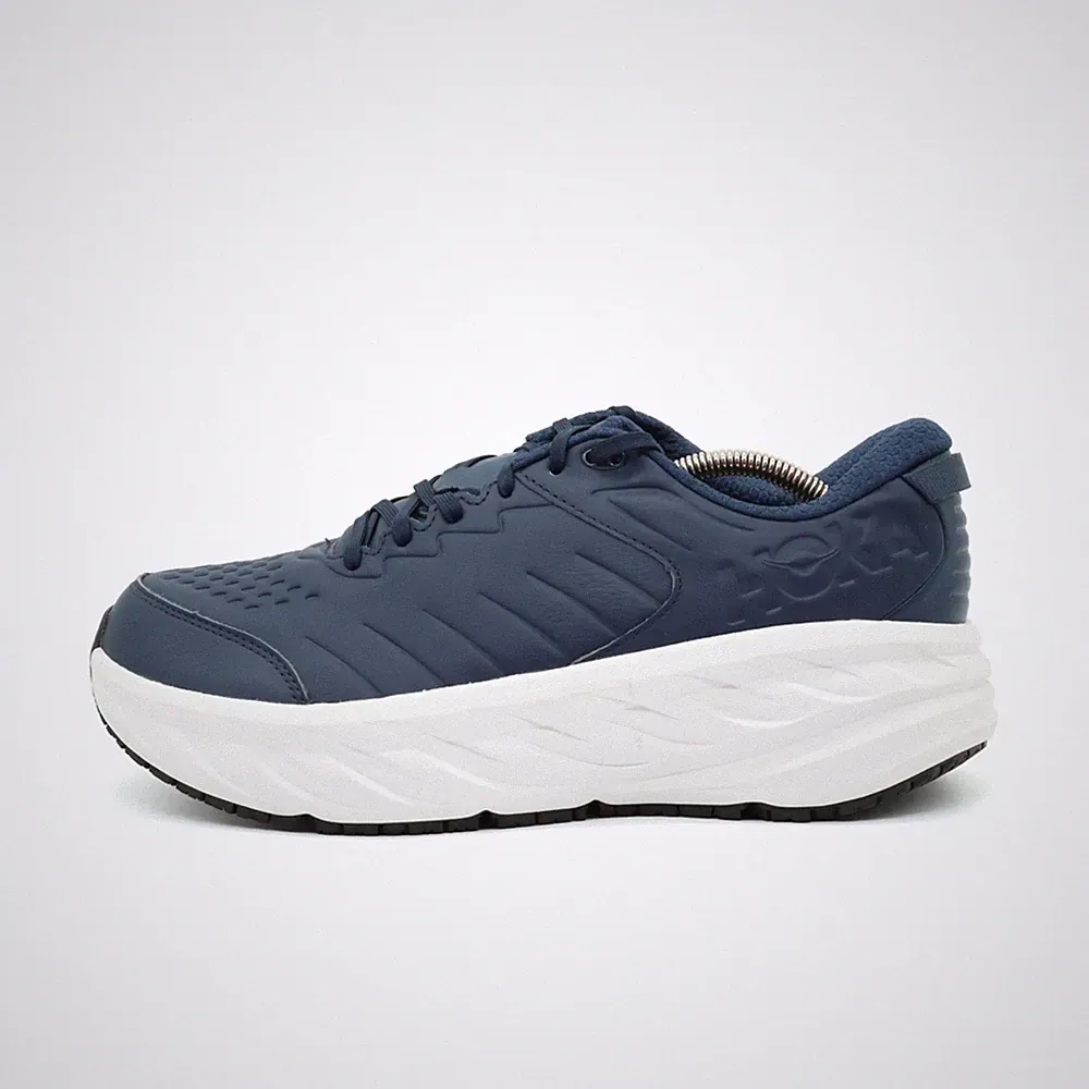 Hoka One Herren Bondi SR Wide Laufschuh Dunkelblau Kunstleder Sneaker EU 44 2/3