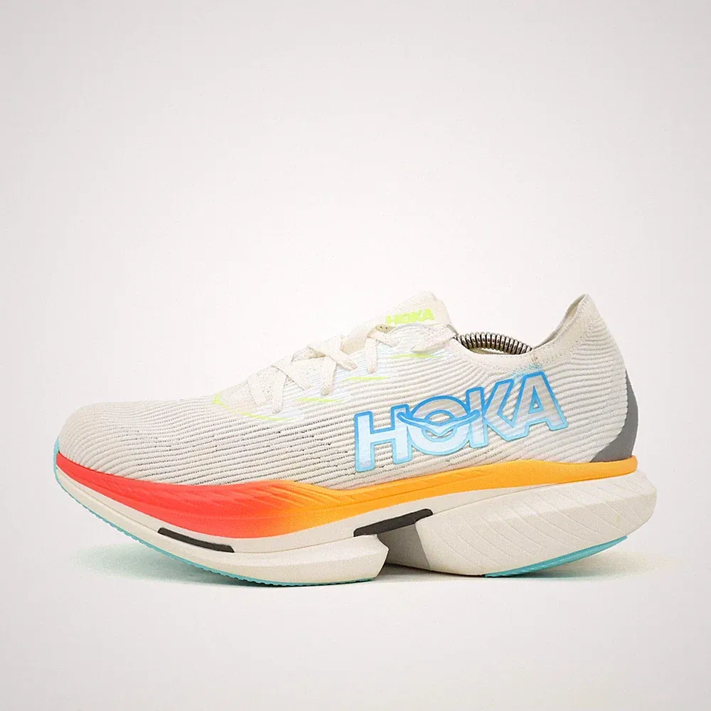 Hoka One Herren Cielo X1 Schuhe Weiß/Orange/Blau Leichtgewicht Laufschuhe EU 46