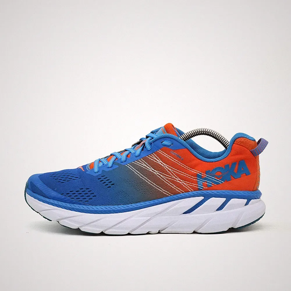 Hoka One Herren Clifton 6 Sportschuhe Blau/Orange Textil Laufschuhe EU 42 2/3
