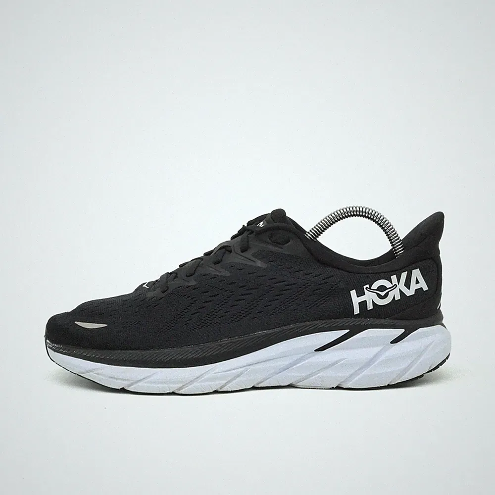 Hoka One Herren Clifton 8 Schuhe Schwarz Mesh Atmungsaktiv Laufschuh EU 44.5
