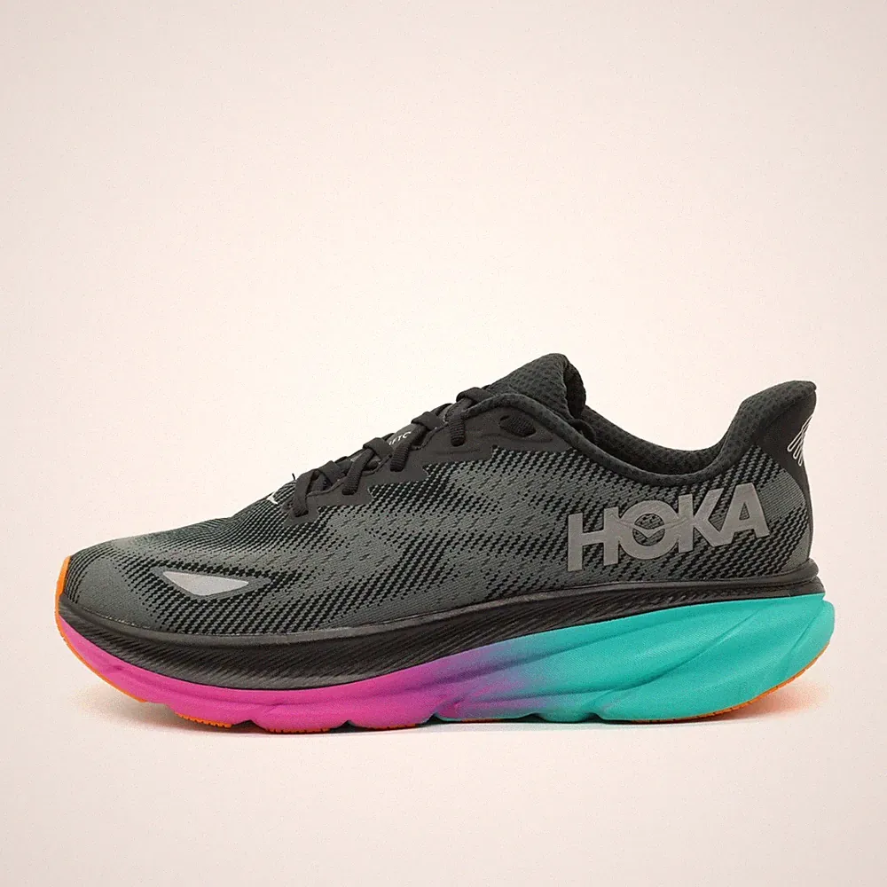 Hoka One Herren Clifton 9 GTX Schuhe Schwarz/Bunt Vegan Laufschuh EU 46