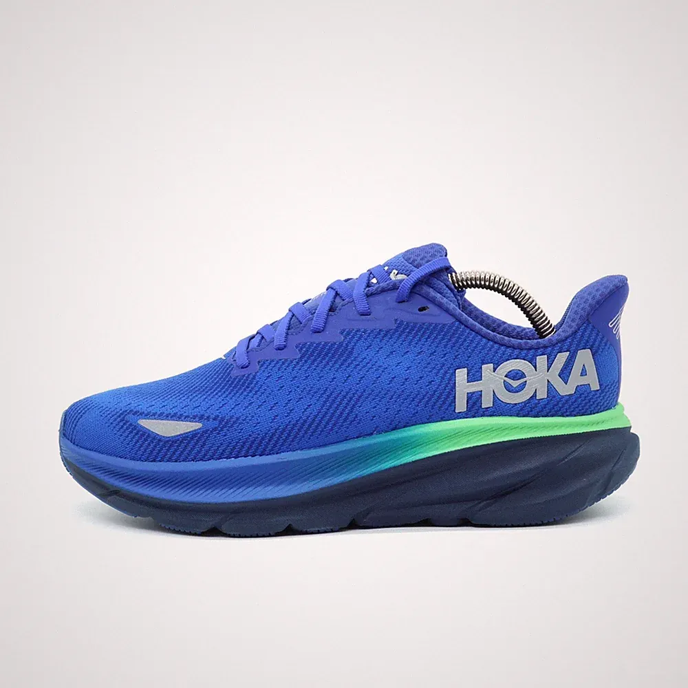 Hoka One Herren Clifton 9 GTX Sneaker Blau Grün Textil Dämpfung Laufschuhe EU41⅓