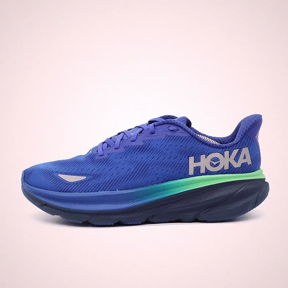 Hoka One Herren Clifton 9 GTX Sneaker Blau Mesh, Wasserdicht Laufschuh EU 45⅓