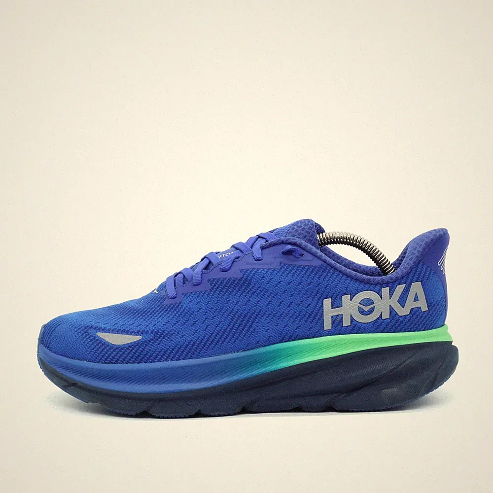 Hoka One Herren Clifton 9 GTX Sneaker Blau Textil Atmungsaktiv Laufschuhe EU 42