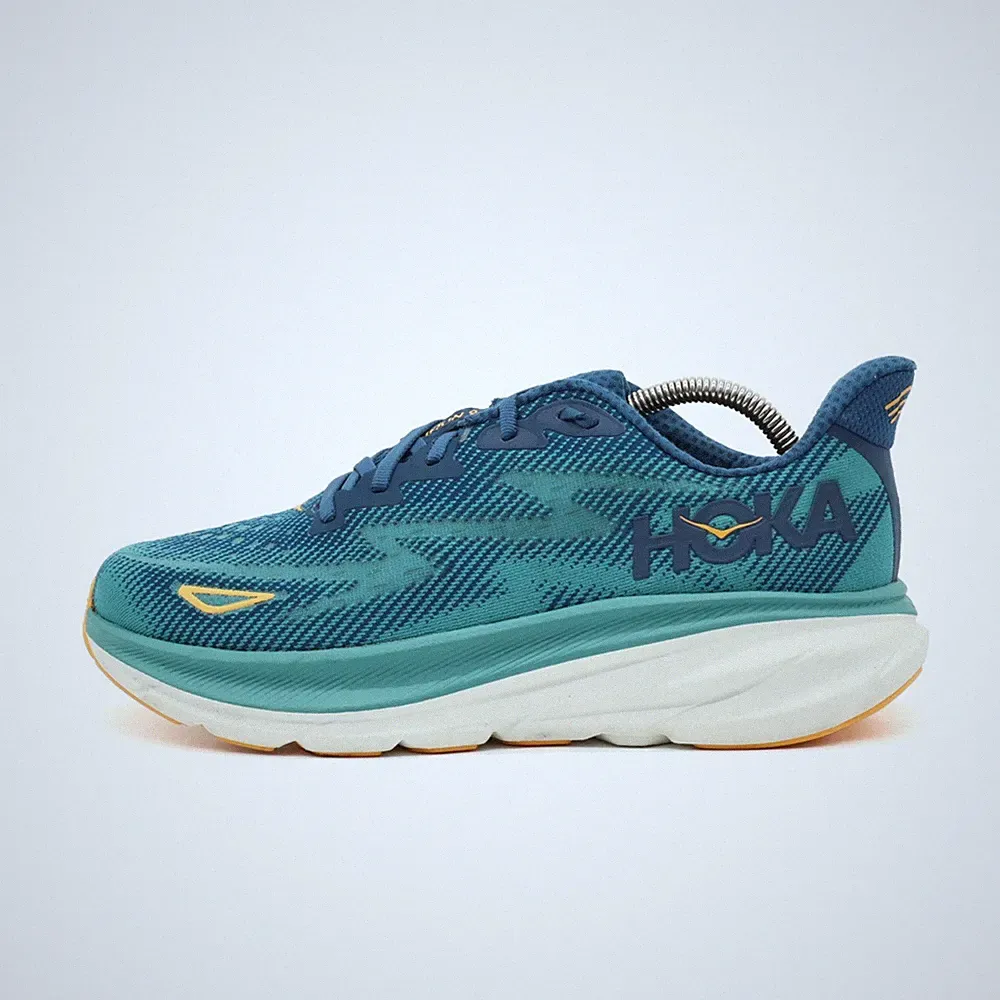 Hoka One Herren Clifton 9 Laufschuhe Blau/Türkis Mesh Dämpfung Laufschuh EU 42