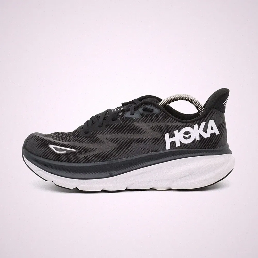 Hoka One Herren Clifton 9 Laufschuhe Schwarz/Weiß Low-Top EU 43 1/3