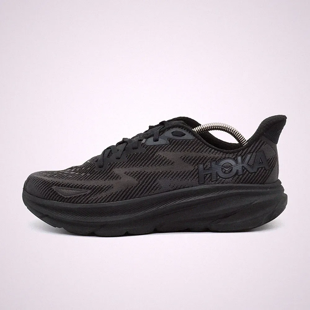 Hoka One Herren Clifton 9 Sneaker Schwarz Mesh Low-Top Laufschuhe EU 43 1/3