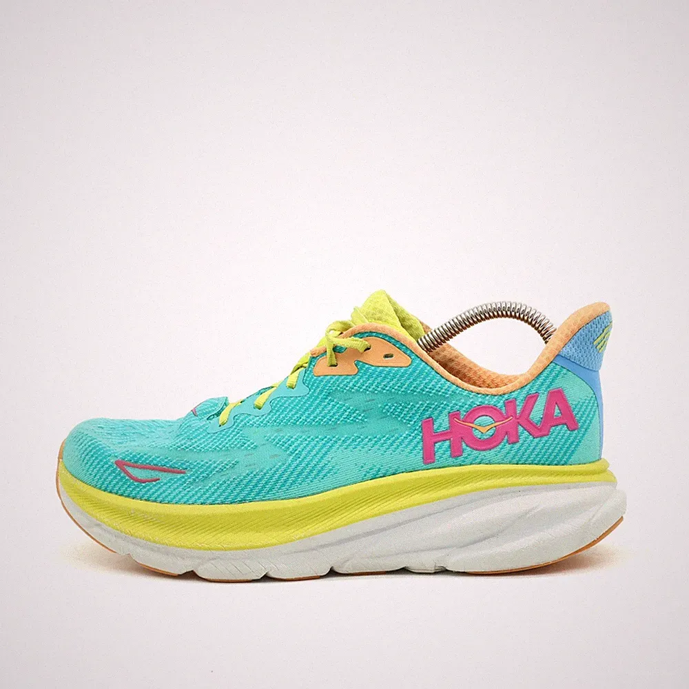 Hoka One Herren Clifton 9 Sportschuh EU 41 1/3 Türkis Gelb 1127895