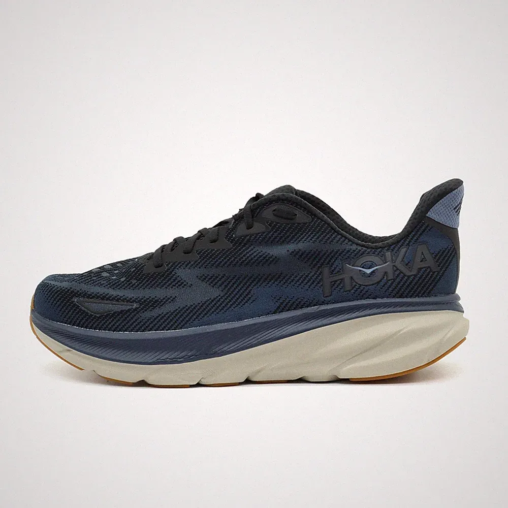 Hoka One Herren Clifton 9 Sportschuh Navy Blau Mesh Dämpfung Laufschuhe EU 47⅓