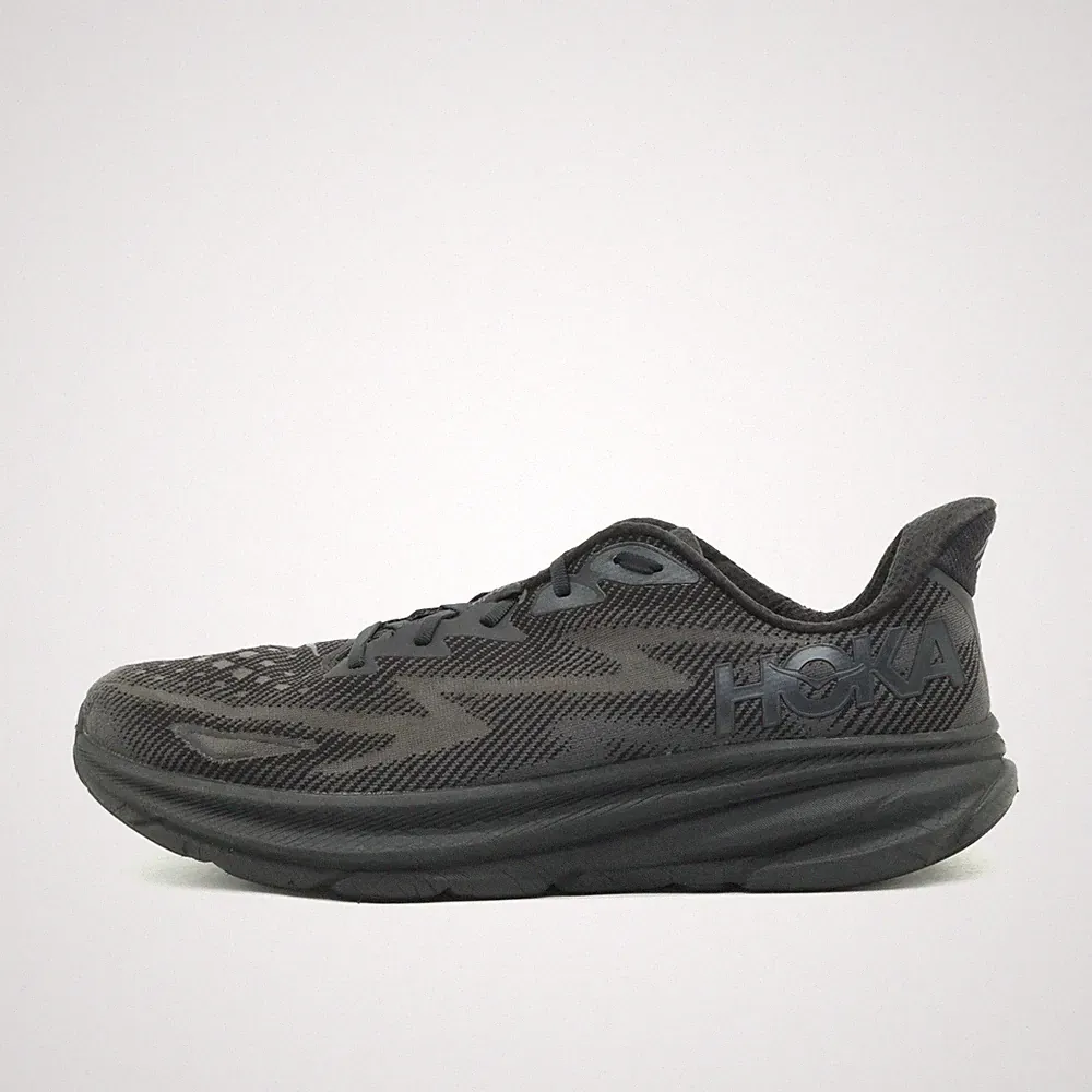 Hoka One Herren Clifton 9 Sportschuh Schwarz Mesh Sohle Laufschuhe EU 50⅔