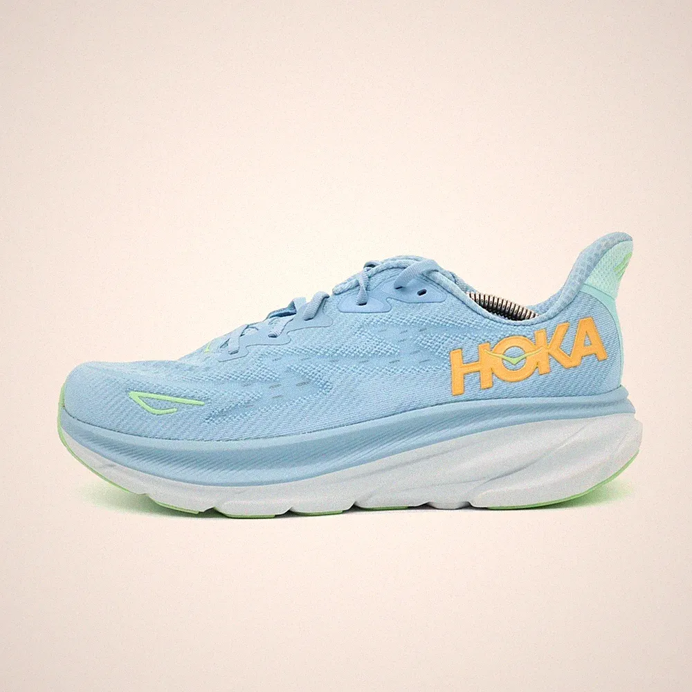 Hoka One Herren Clifton 9 Sportschuhe Blau Mesh Low-Top Laufschuhe EU 42 2/3