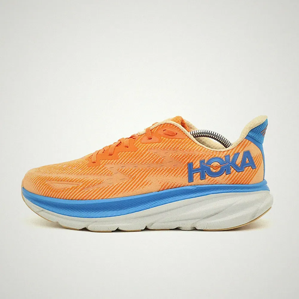 Hoka One Herren Clifton 9 Sportschuhe Orange/Blau Atmungsaktiv Laufschuhe EU 44